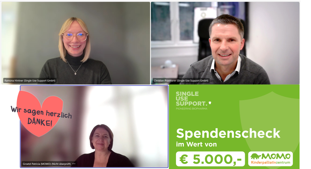Virtuelle Spendenübergabe_Single Use Support Virtuelle Spendenübergabe_Single Use Support